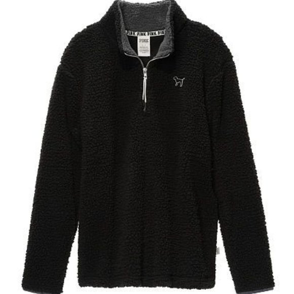 pink fuzzy quarter zip